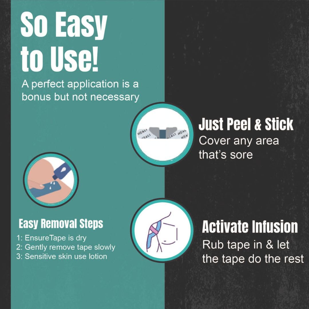 Heali Kinesiology Tape with Magnesium and Menthol, 20 Pcs Precut Strips, K Tape Roll, Knees, Physical Therapy Sports Tape for Knees, Joints & Muscles, Water Resistant, Beige Inspiration