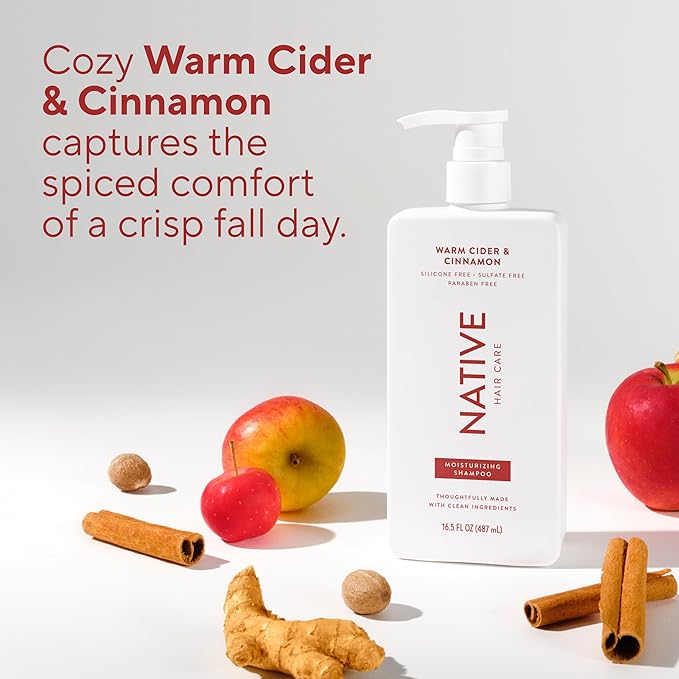 Native Warm Cider & Cinnamon Shampoo and Conditioner Contain Naturally Derived Ingredients | All Hair Types, Color & Treated, Fine to Dry Damaged, Sulfate & Dye Free - 2-Pack