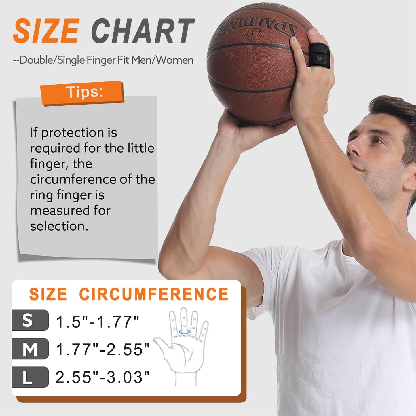 2PCS Finger Splints (No Metal Support) – Adjustable Neoprene Finger Straps/Wraps for Arthritis, Tendonitis & Athletic Stress Relief, Compression Tape for Sports (Basketball, Tennis, Volleyball, Badminton, Golf) – Double Finger Design, M