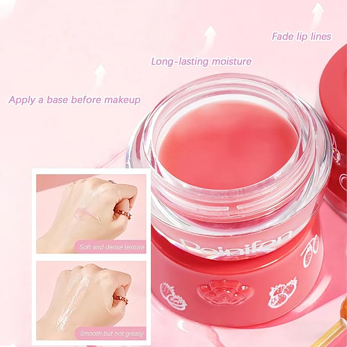 9 PCS Bee Lip Balm Honey Pot, Fruit Moisturizing Propolis Lip Mask, Lip Mask Overnight Propolis Moisturizing Lip Balm Hydrating Prevention Dry and Crack Lip Scrubs Exfoliator Lip Care Products