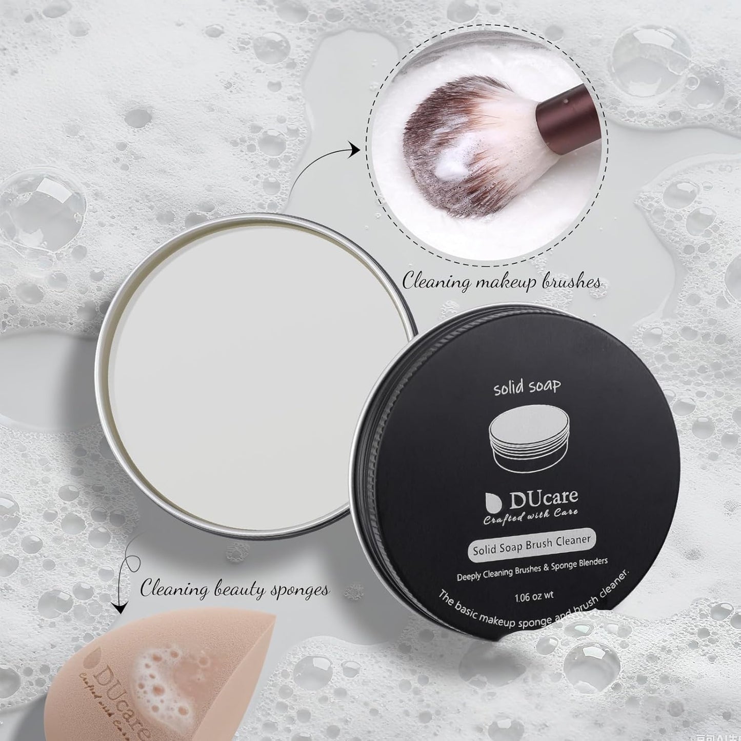 DUcare Makeup Brush Cleaner Shampoo Soap Solid Brush Cleaning Mat Removes Cosmetic Color Brush Cleaner Pad for Cleaning Makeup Sponges Brushes