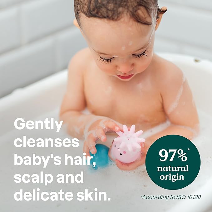 ATTITUDE Baby 2-in-1 Shampoo and Body Wash, EWG Verified, Plant- and Mineral-Based Ingredients, Vegan Products for Sensitive Skin, Unscented, 16 Fl Oz (Pack of 3)