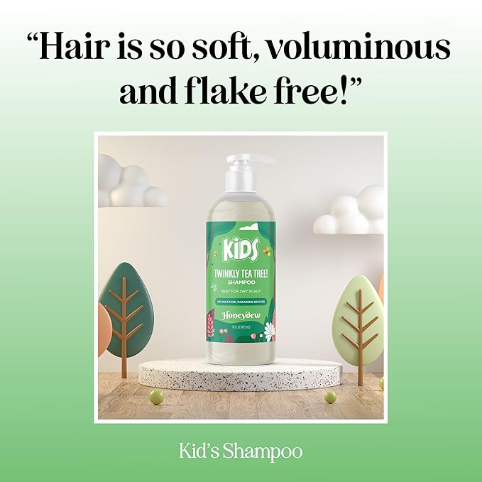 HONEYDEW Cleansing Kids Shampoo for Dry Scalp - Dry Flaky Scalp Care Shampoo for Kids and Hair Build Up Remover with Tea Tree Oil and Rosemary Essential Oils for Hair Care - Cleanser for Build Up