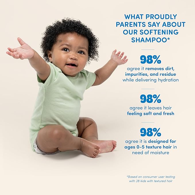 PROUDLY Softening Shampoo by Gabrielle Union & Dwyane Wade, Black & Brown Babies Coils, Curls & Waves, Tear-Free, Paraben-Free & Dermatologist-Tested, Sweet Vanilla, 9 oz