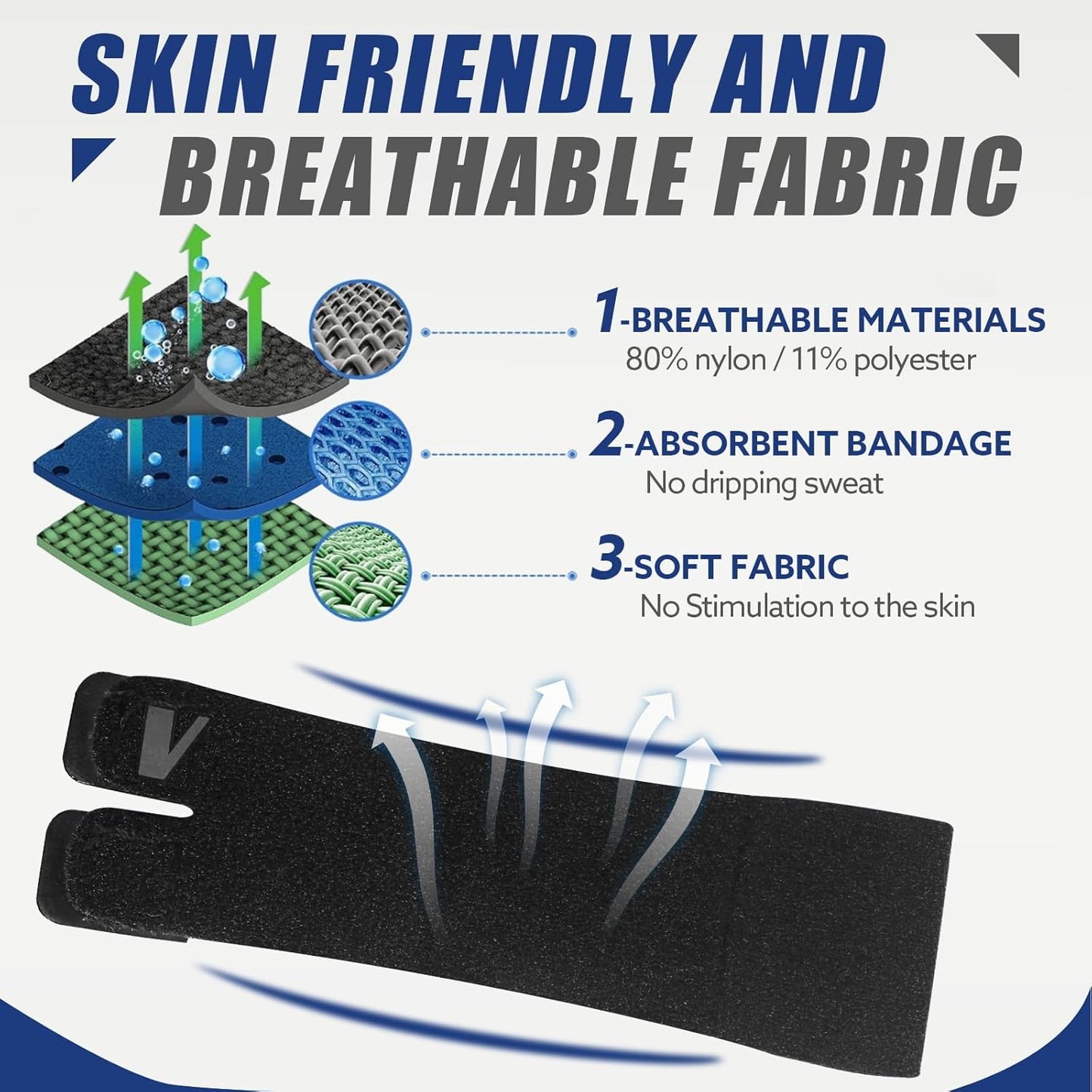 Finger Splint (No Metal Support), 2PCS Lightweight OK Cloth Finger Sleeve/Brace for Arthritis, Tendonitis & Pain Relief, Adjustable Compression for Sports Injury Relief (Basketball, Tennis, Volleyball, Badminton, Golf) – Single Finger Design - L