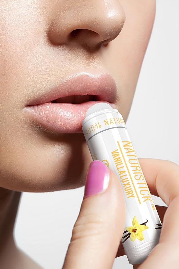Naturistick Natural Beeswax Lip Balm 7-Pack | Vanilla | Standard 0.15 oz Tubes