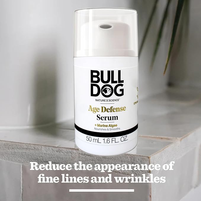 BULLDOG Mens Skincare Age Defense Serum with Marine Algae, 1.6 FL OZ