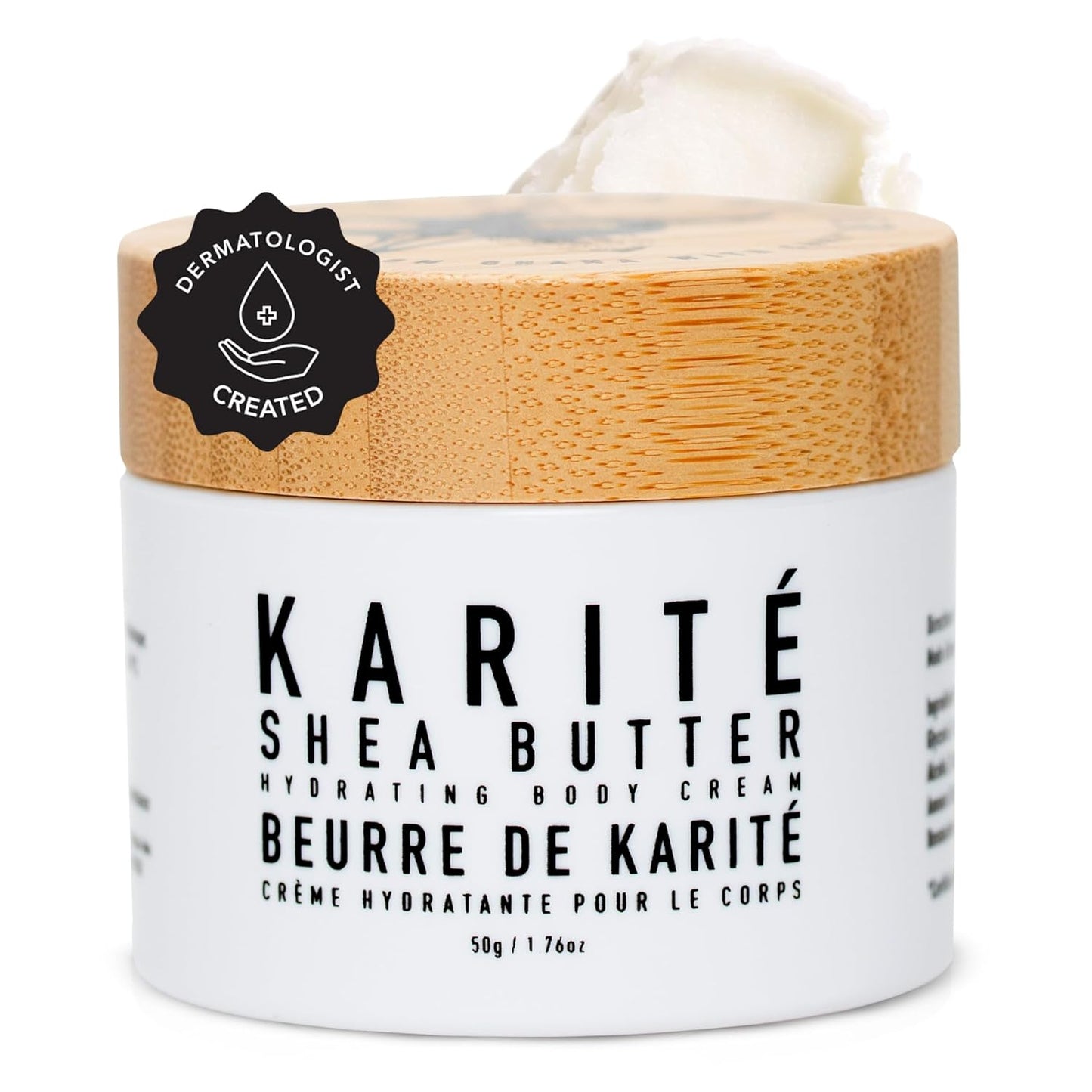 Karité Crème Corps Mini Shea Butter Body Cream | Hydrating Moisturizer for Dry & Sensitive Skin | Dermatologist-Formulated and Approved | Cruelty-free & Hypoallergenic for all Skin Types - 1.7fl oz