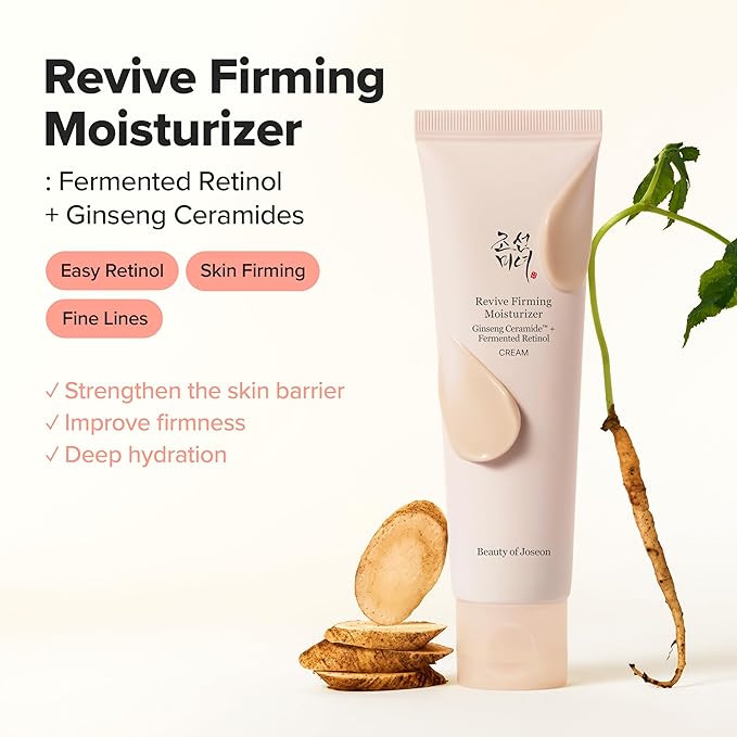 Beauty of Joseon Revive Firming Moisturizer Ginseng Ceramide + Fermented Retinol for Dry, Sensitive Skin Korean Skincare for Women and Men, 60ml,2.02 fl.oz.