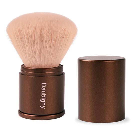 Retractable Kabuki Makeup Brush,Daubigny Powder Brushes Foundation Travel Foundation Brush for Blush Bronzer & Powder (Champagne)