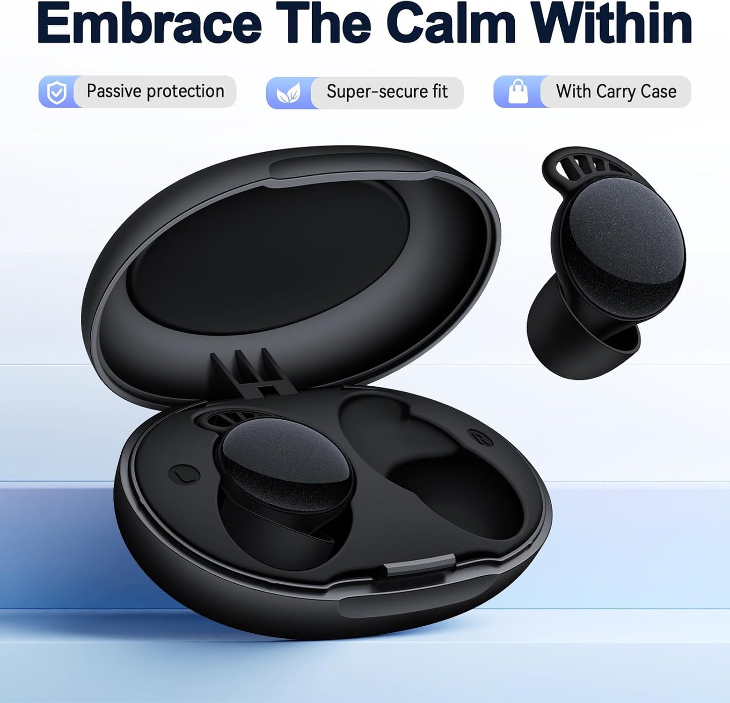 Ear Plugs for Sleeping 45dB Noise Cancelling Ear Plug for Concerts Noise Reduction Reusable Ear Plugs with 8 Eartips Silicone Earplugs for Snoring, Work,Study Fit Black