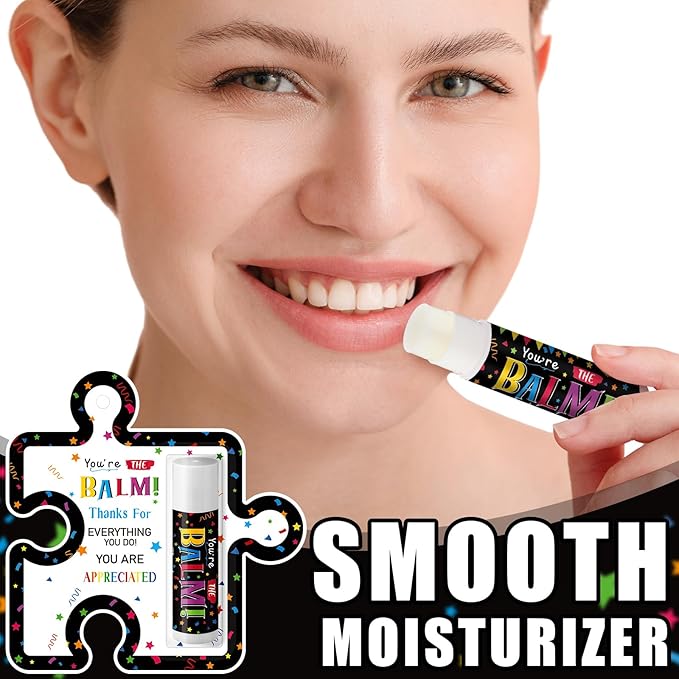 30 Pack Employee Teacher Appreciation Gifts Bulk Lip Balm Teacher Employee Staff Team Thank You Gift You're the Balm Volunteer Nurse Appreciation Party Favor for Women Men Coworker Birthday