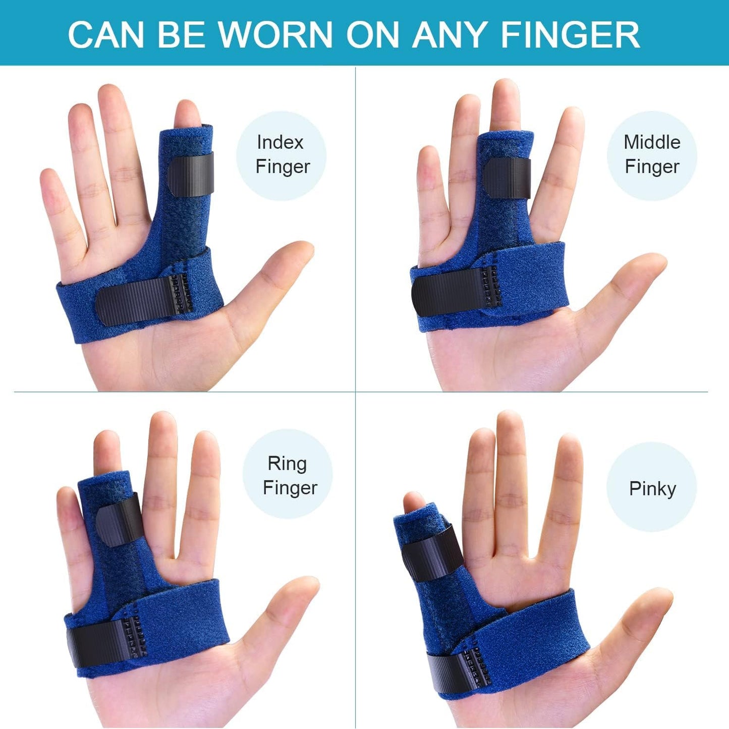 Sumifun Finger Brace, Trigger Finger Splint for Index Middle Ring Pinky Finger Arthritis Pain, Tendon Injury, Broken Mallet Finger Stabilizer Supports for Dislocated Knuckle Immobilizer Wrap for