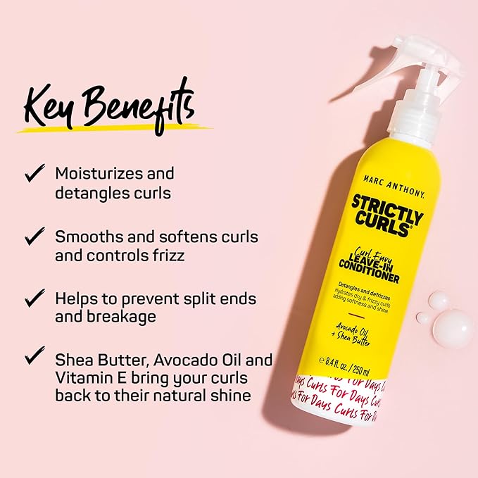 Marc Anthony Leave-In Hair Conditioner for Curly Hair, Strictly Curls - Curl Defining & Deep Conditioning Detangler Moisturizer Hydrates Dry & Frizzy Curls - Hair Styling Product Reduces Frizz