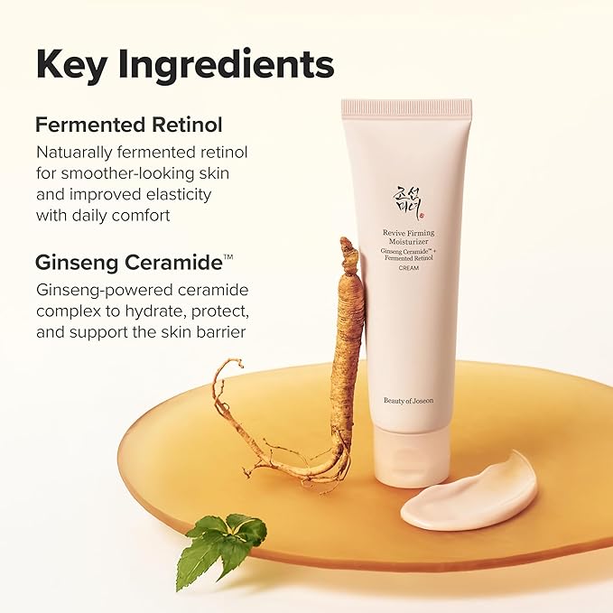 Beauty of Joseon Revive Firming Moisturizer Ginseng Ceramide + Fermented Retinol for Dry, Sensitive Skin Korean Skincare for Women and Men, 60ml,2.02 fl.oz.