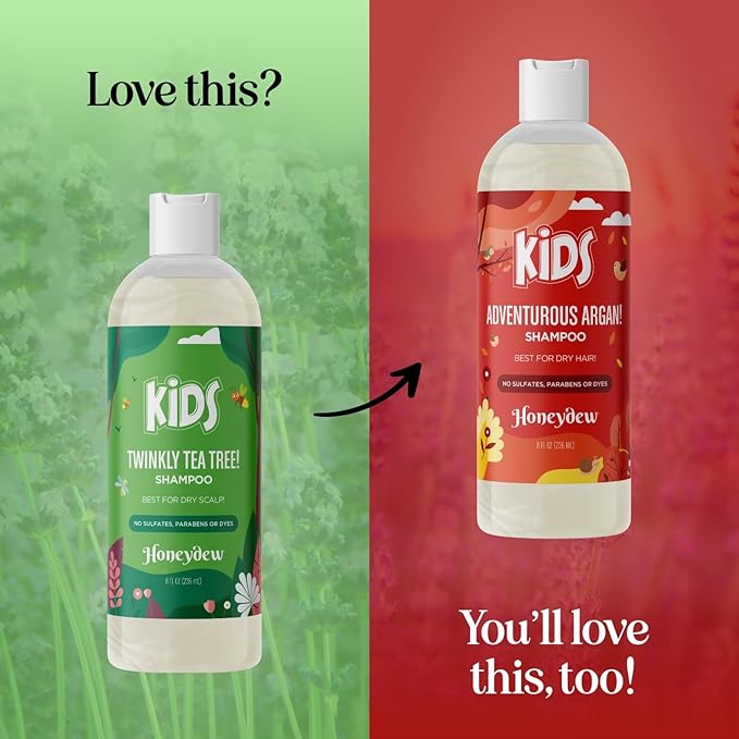 Cleansing Kids Shampoo for Dry Scalp - Dry Flaky Scalp Care Shampoo for Kids and Hair Build Up Remover with Tea Tree Oil and Rosemary Essential Oils for Hair Care - Kids Scalp Cleanser for Build Up