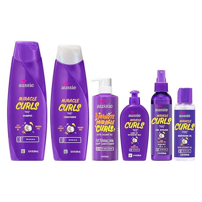 Miracle Curls: Shampoo, Conditioner, Deep Conditioner, Refresher Gel, Detangling Milk, Oil Treatment 6-Piece Set