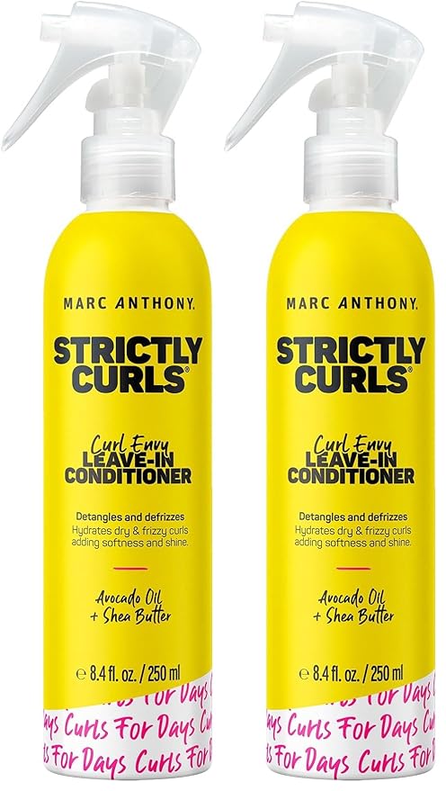 Marc Anthony Leave-In Conditioner, Strictly Curls - Shea Butter, Vitamin E & Avocado Oil Softens & Defines Coarse Curls - Sulfate-Free Anti-Frizz Styling Product For Curly, & Wavy Hair (Pack of 2)