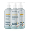 ATTITUDE Baby 2-in-1 Shampoo and Body Wash, EWG Verified, Plant- and Mineral-Based Ingredients, Vegan Products for Sensitive Skin, Unscented, 16 Fl Oz (Pack of 3)
