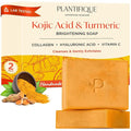 PLANTIFIQUE Kojic Acid Soap for Hyperpigmentation - Turmeric Soap 2 Bars with Hyaluronic Acid, Collagen, Vitamin C for Dark Spots - Face Wash for Women and Men, Vegan Skincare, 160g / 5.64 oz