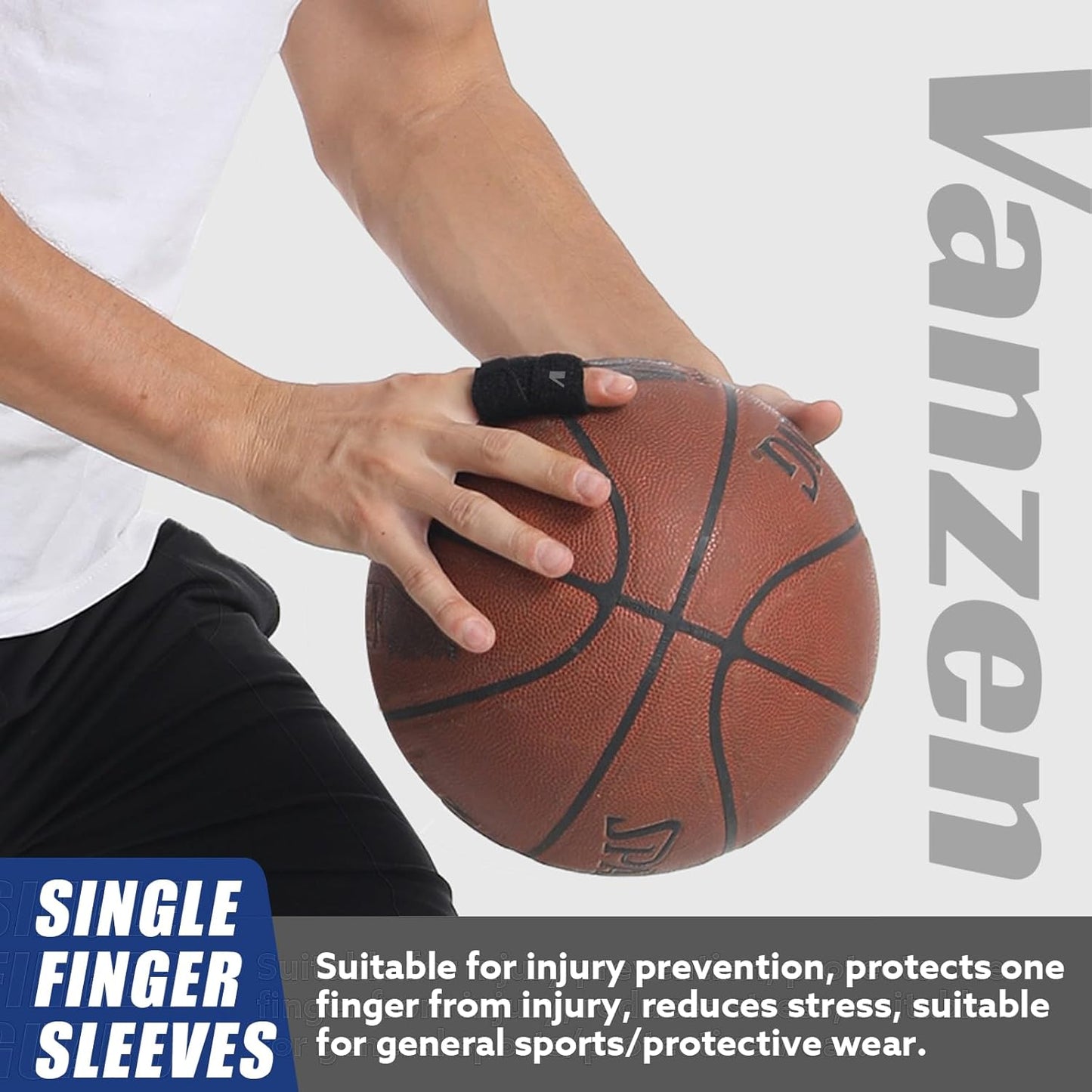 Finger Splint (No Metal Support), 2PCS Lightweight OK Cloth Finger Sleeve/Brace for Arthritis, Tendonitis & Pain Relief, Adjustable Compression for Sports Injury Relief (Basketball, Tennis, Volleyball, Badminton, Golf) – Single Finger Design - L