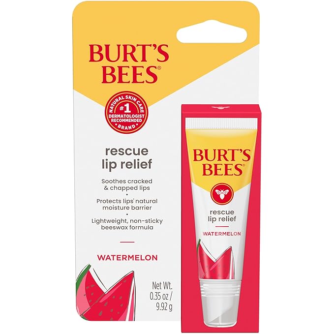 Burt's Bees Easter Basket Stuffers, Lip Balm, Original Beeswax, Cucumber Mint, Watermelon & Sweet Mandarin, With Responsibly Sourced Beeswax, Tint-Free, Natural Origin Treatment, 4 Tubes, 0.15 oz.