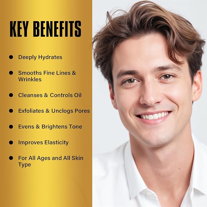 Gifts for Men, Mens Anti-Aging Skin Care Kit - Retinol & Hyaluronic Acid Facial Care Set for Wrinkle Reduction, Deep Hydration & Firming | All Skin Types | Daily Routine for Men