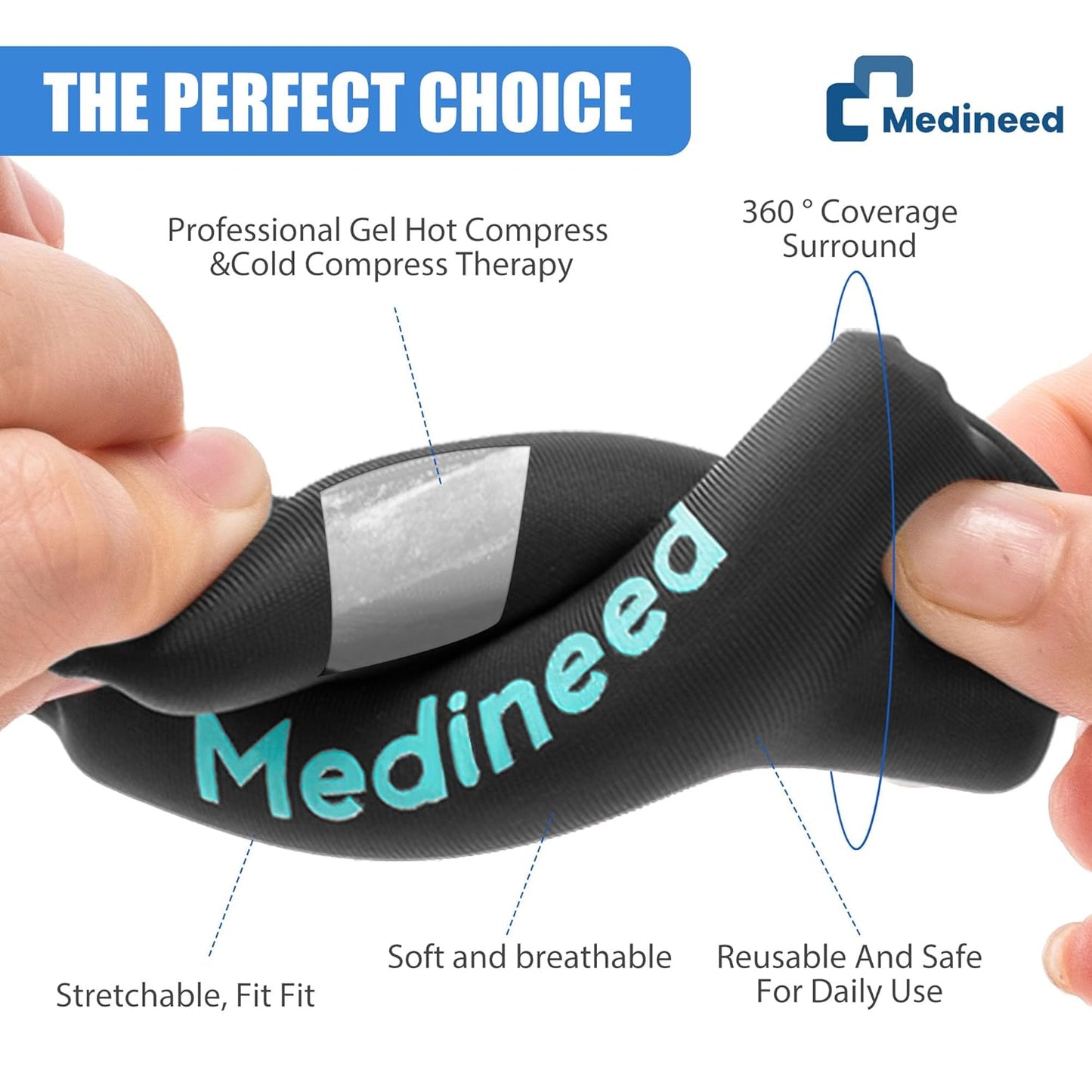 2PCS Finger Ice Pack & 2PCS Trigger Finger Splint, Thumb Splint & Sleeves Cold for Pain Relief, Reusable Compression Thumb Brace for Toe Injuries, Arthritis, Sprains (Blue2+2)