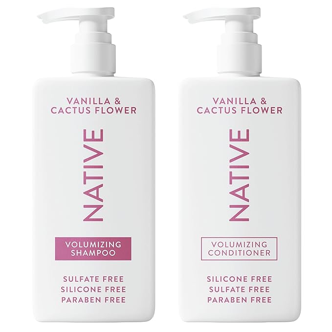 Native Vanilla & Cactus Flower 2-in-1 Shampoo & Conditioner Contain Naturally Derived Ingredients |All Hair Type Color & Treated, Fine to Dry Damaged, Sulfate & Dye Free - 2-Pack
