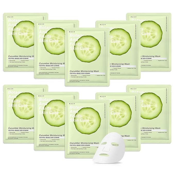 10 Pack Variety Facial Sheet Masks Skin Care Set, Hydrating Bulk Sheet Face Masks Skincare Gifts Set for Women Men, Long Lasting Moisturizing Face Mask Skincare for All Skin Type（B5)