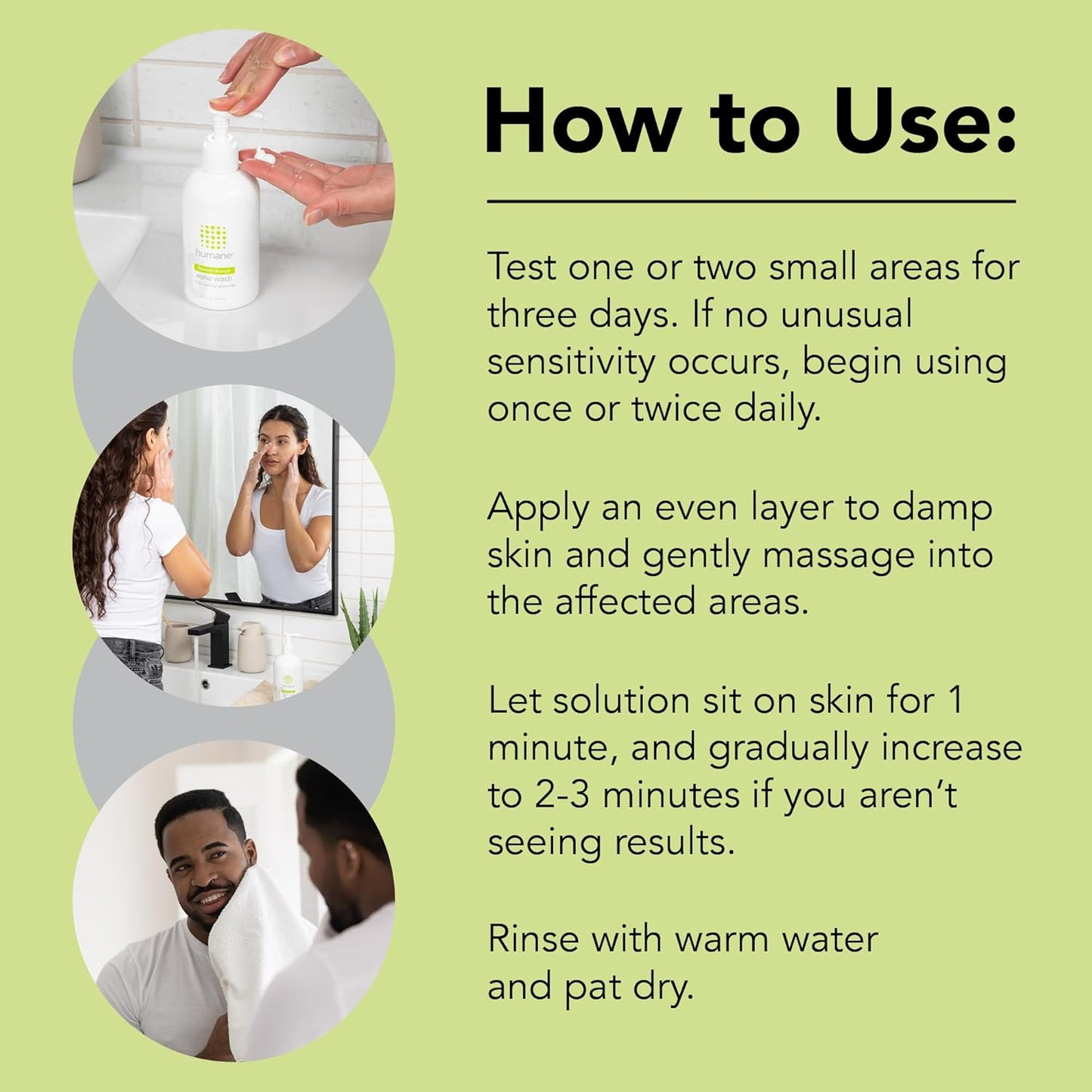 humane Benzoyl Peroxide Acne Body Wash - 10% Maximum-Strength Face, Skin, Butt, and Back Acne Treatment - 8 Fl Oz - Dermatologist-Tested Non-Foaming Acne Face Wash Cleanser - Vegan, Cruelty-Free