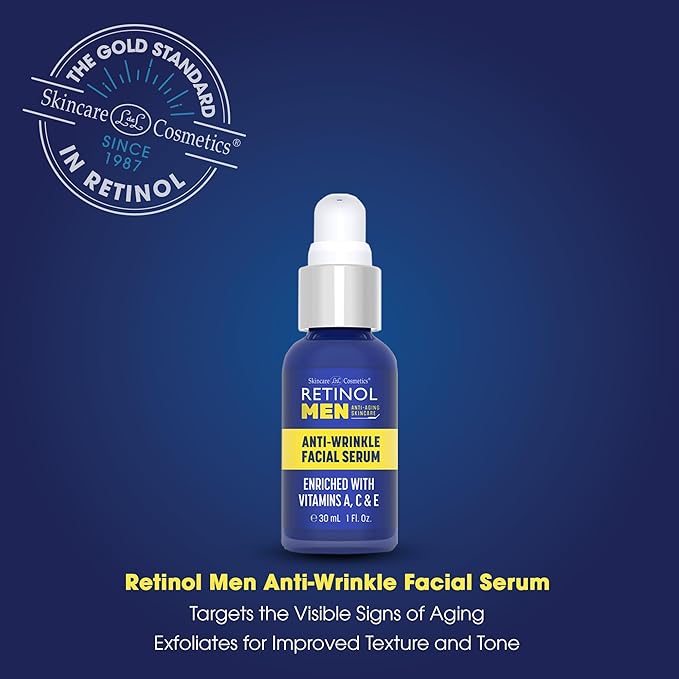 LIVAURA Retinol Men’s Anti-Wrinkle Facial Serum – The Original Retinol Anti-Aging Men’s Formula For Younger Looking Skin – Vitamin-Enriched To Smooth Fine Lines & Wrinkles, Promote Firmness
