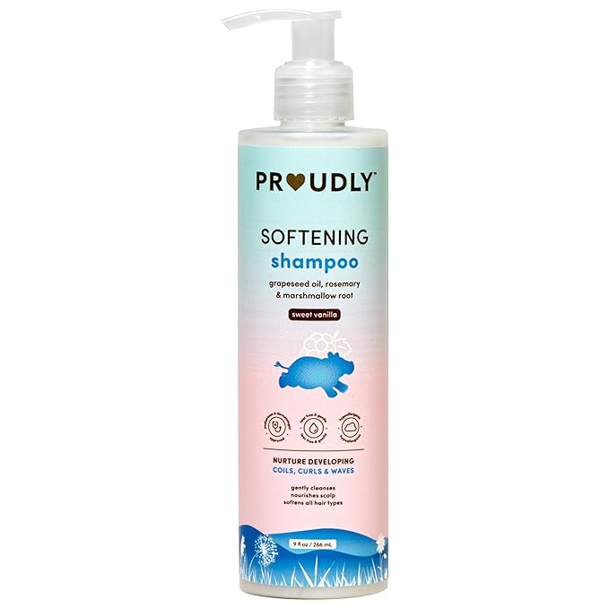 PROUDLY Softening Shampoo by Gabrielle Union & Dwyane Wade, Black & Brown Babies Coils, Curls & Waves, Tear-Free, Paraben-Free & Dermatologist-Tested, Sweet Vanilla, 9 oz