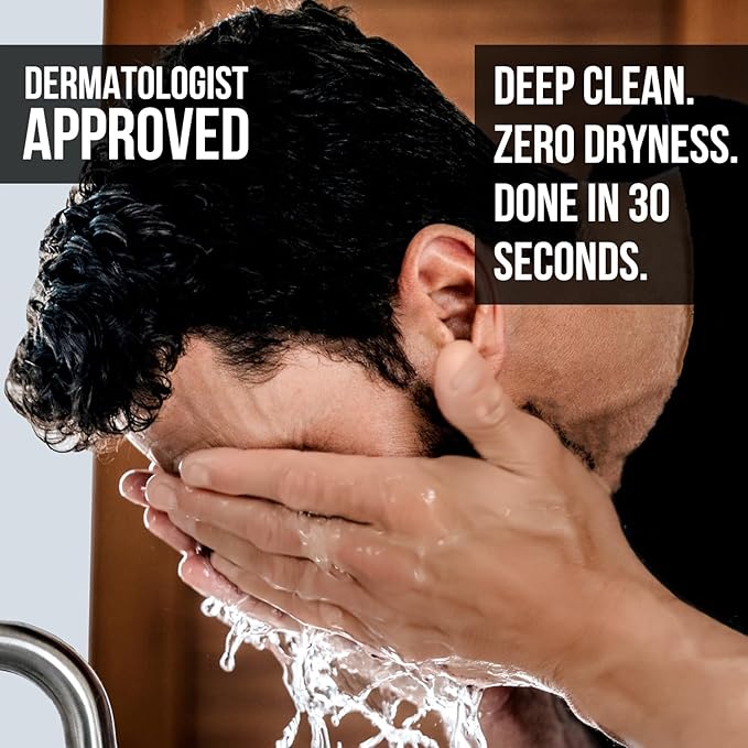 RUGGED & DAPPER - Daily Mens Face Wash + Scrub - 5 Month Supply - Deep Exfoliating Cleanser - Prevents Breakouts - Acne Face Wash Men's - USA Made with Natural Ingredients