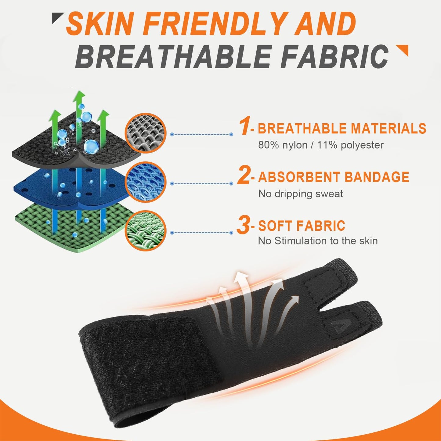 2PCS Finger Splints (No Metal Support) – Adjustable Compression Neoprene Finger Sleeves/Brace for Arthritis, Tendonitis & Pain Relief, Elastic Buddy Straps for Sports (Basketball, Tennis, Volleyball, Badminton) – Single Finger Design, M