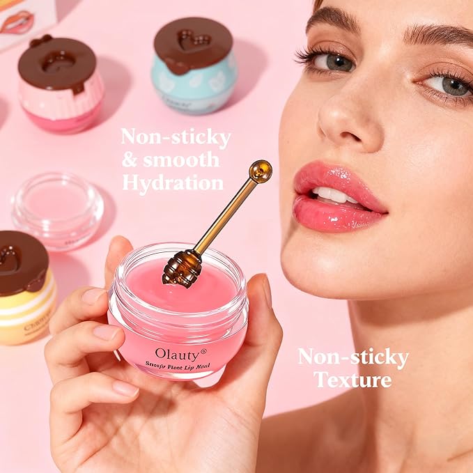 8PCS Bee Lip Balm Lip Mask Honey Pot, Mothers Day Party Favors, Strawberry, Watermelon, Apple Lime, Cherry, Mint, Coconut, Peach, Moisturizing Honey Balm Bulk Gifts, Easter Basket Stuffers