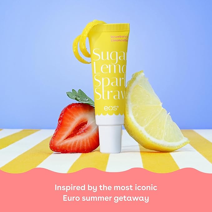 eos Limited Edition 24H Moisture Super Balm, Strawberry Limoncello - Hydrating, Moisturizing Lip Treatment, For Dry Lips, Shea Butter, Cruelty-Free, 0.35 fl oz