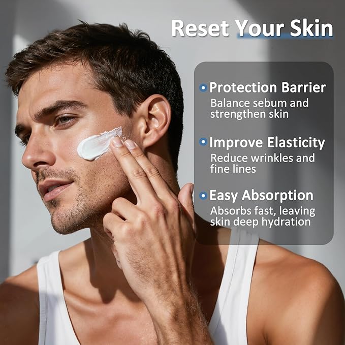 Wrinkles Smooths Beef Tallow Balm for Men Tallow Face Moisturizer for Face Hydration Anti Aging Cream - Natural Mens Facial Skincare Lotion with Jojoba Oil Clean Scent - 4.23 oz