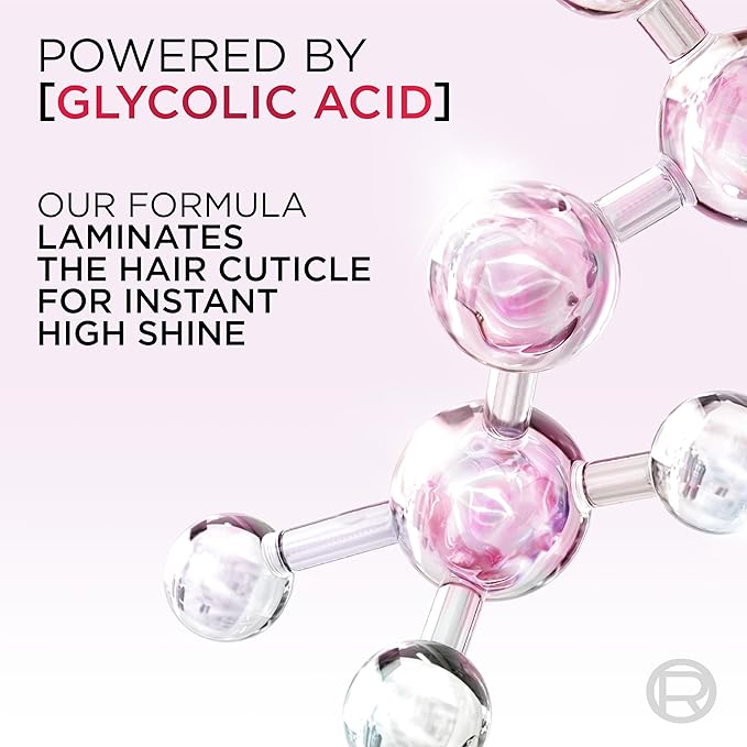 L'Oreal Paris Elvive Glycolic + Gloss High Shine Leave-In Hair Serum, Smooths Dull, Porous Hair Into High-Shine, Glossy Hair, 4.4 Fl Oz