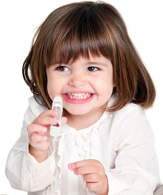 Naturistick Natural Beeswax Lip Balm 7-Pack | Pomegranate | Standard 0.15 oz Tubes