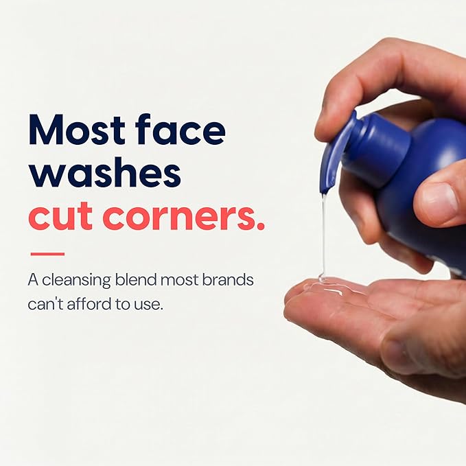 Strive Hydrating Men's Face Wash - Deep Cleans Pores, Exfoliates & Brightens - Refreshing Aloe Vera, Hyaluronic Acid & Niacinamide - Fragrance Free Men's Skincare - 200ml