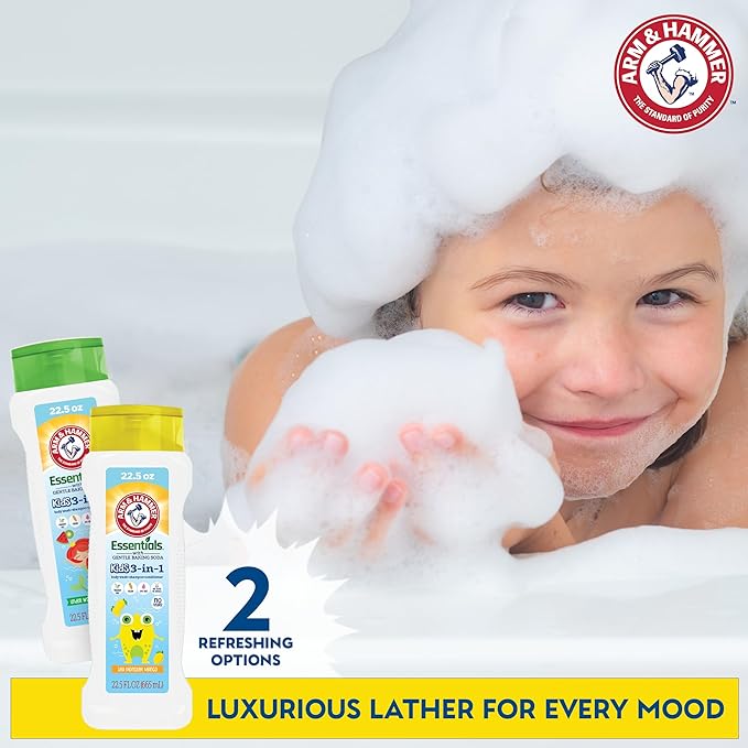 Arm & Hammer Essentials Kids Body Wash - 3-in-1 Sea Monster Mango 22.5oz - Non Toxic Kids Shampoo and Body Wash And Conditioner