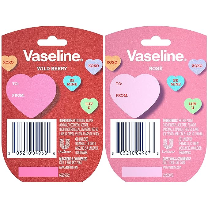 Vaseline Lip Therapy Mini Tinted Lip Balm Set, Valentine’s Day Limited Edition Rosé 6-Pack + Wild Berry 6-Pack with Vitamin E for Soft, Kissable Lips, 0.25 Oz Ea