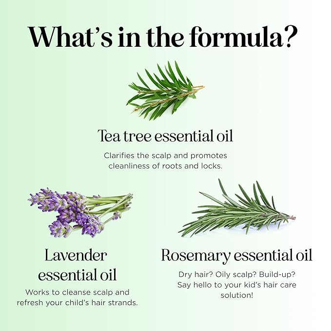 HONEYDEW Cleansing Kids Shampoo for Dry Scalp - Dry Flaky Scalp Care Shampoo for Kids and Hair Build Up Remover with Tea Tree Oil and Rosemary Essential Oils for Hair Care - Cleanser for Build Up