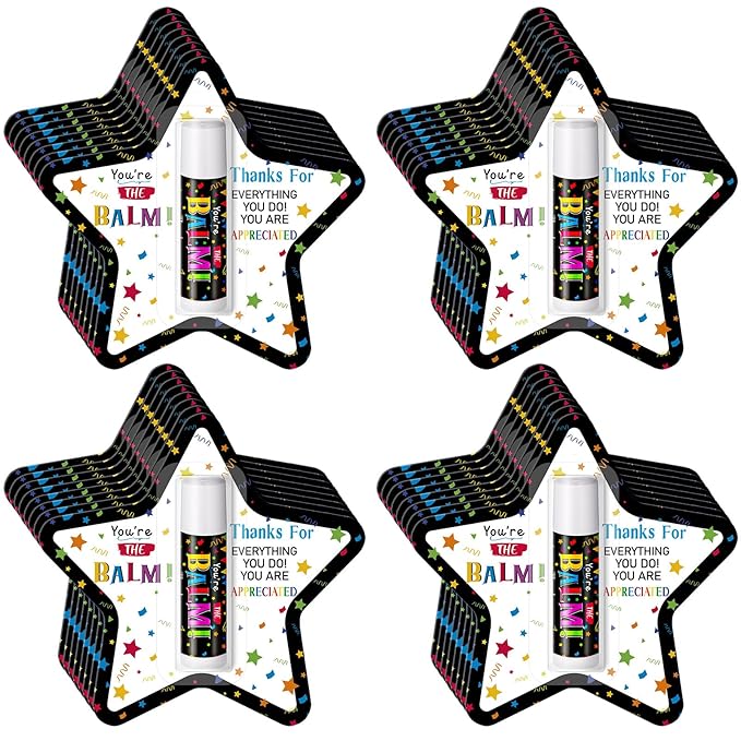 30 Pack Employee Teacher Appreciation Gifts Bulk Lip Balm Teacher Employee Staff Team Thank You Gifts You're the Balm Volunteer Nurse Appreciation Party Favor for Women Men Coworkers Birthday