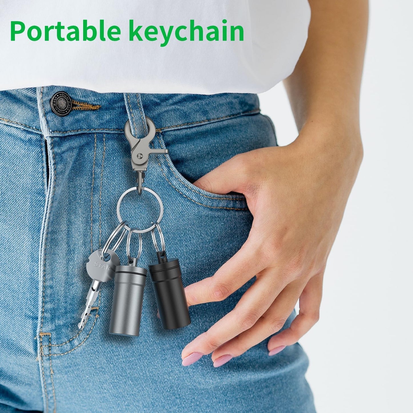 Portable Ear Plug Carrying Case, Urekt Waterproof Metal Earplug Case Keychain Container Holder（2 Pack）