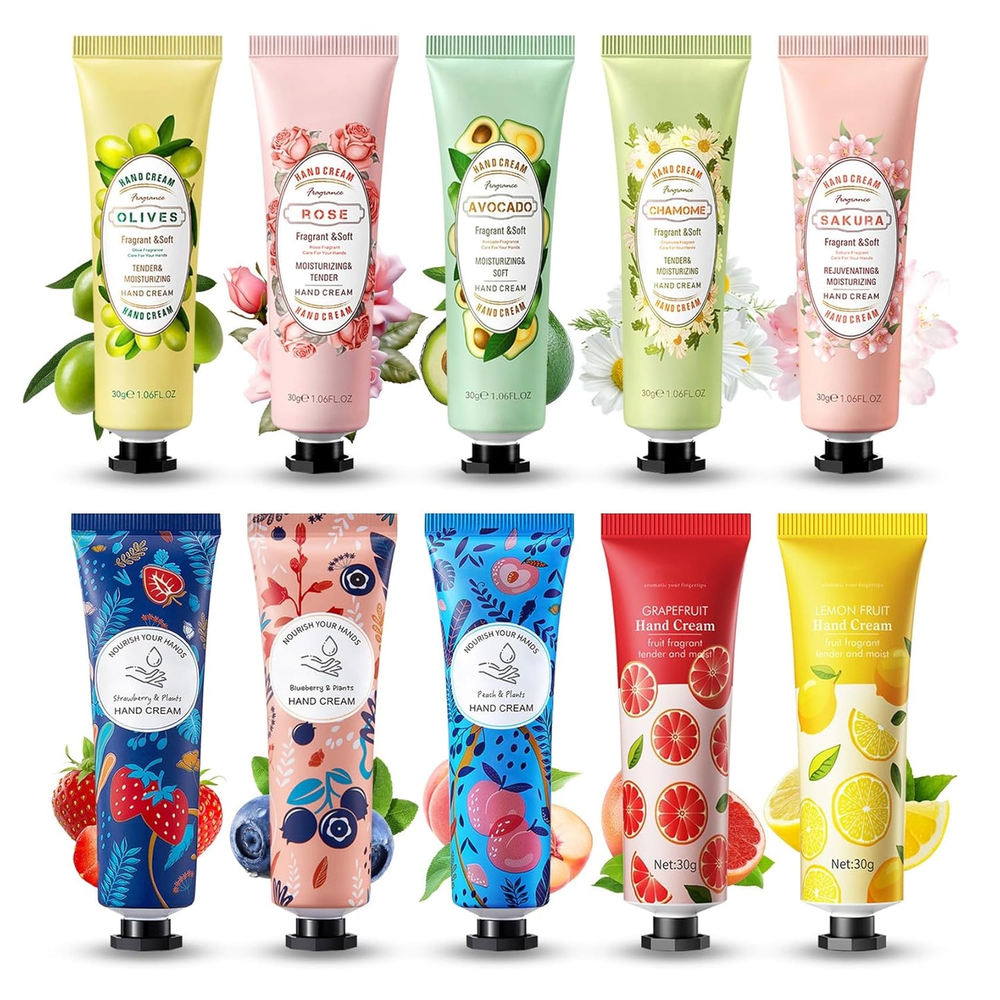 10 Pack Hand Cream Set,Moisturizing Mini Hand Lotion,Travel Size Hand Cream for Women,Bulk Hand Lotions for Dry Cracked Hands,Hydrating Moisturizer for Birthday Gifts and Christmas Gifts