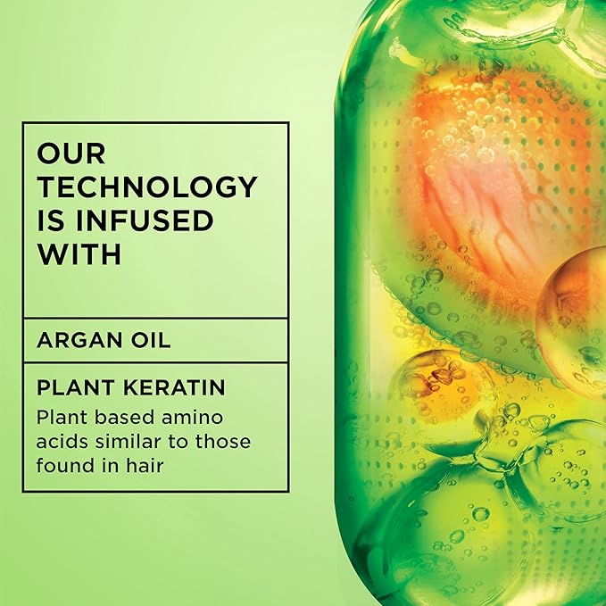 Garnier Fructis Sleek and Shine Intense Smooth Leave In Conditioner, Conditioning Hair Cream for Frizzy, Dry Hair, Plant Keratin + Argan Oil, Value Size, 16.9 Fl Oz