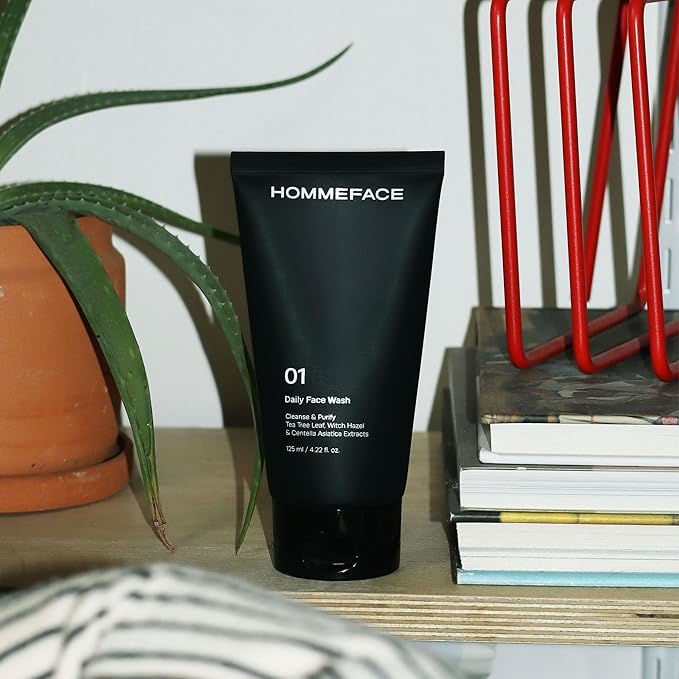 HommeFace 2-Pack Daily Face Wash for Men, Gentle Facial Cleanser for Deep Cleansing with Collagen, Hyaluronic Acid & Witch Hazel Extract