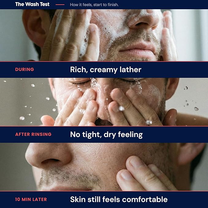 Strive Hydrating Men's Face Wash - Deep Cleans Pores, Exfoliates & Brightens - Refreshing Aloe Vera, Hyaluronic Acid & Niacinamide - Fragrance Free Men's Skincare - 200ml